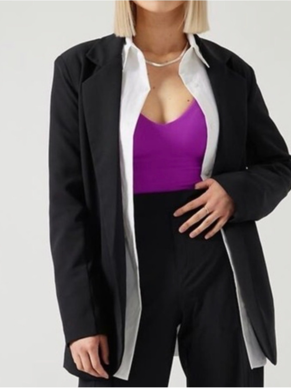 Athleta Black Primatwill  Blazer